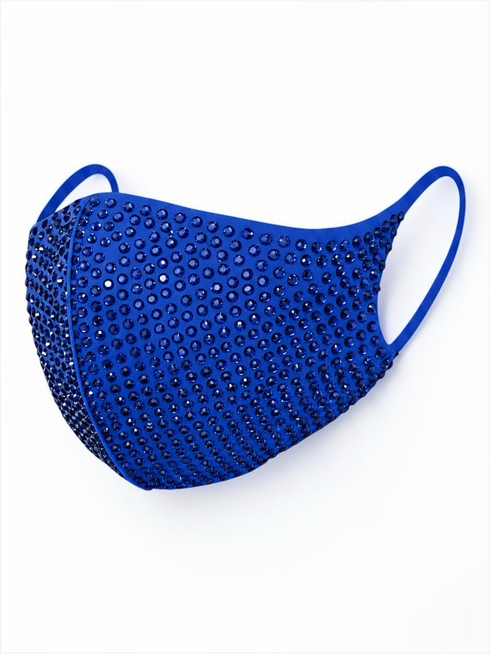 Embellished Blue Rhinestone Face Mask for Women